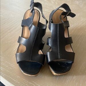 Black Leather Women's Sandals